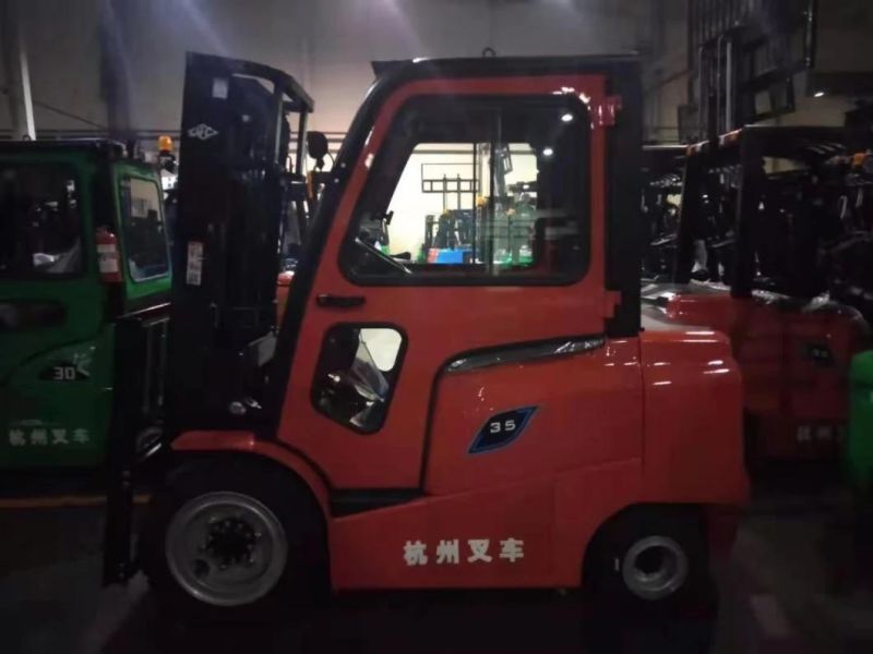 Hangcha Cpcd35 3.5 Ton Diesel 4 Wheel Forklift with Cabin for Sale