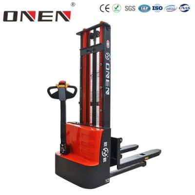 Factory OEM/ ODM Warehouse Lifting Equipment 24V DC Lead Acid / Li-ion Battery Electric Pallet Stacker