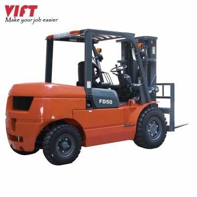 Vift 3000mm Lifting Height Forklift 5 Ton Diesel Forklift with Ce Price