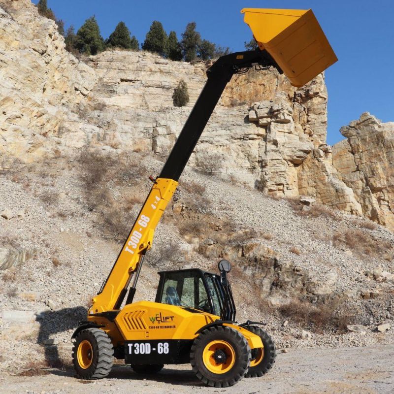 T30d-68 Articulated Rough Terrain Telescopic Boom Forklift Telehandler with Attachment