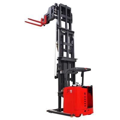 1 Ton 1.5 Ton Man Down 3-Way Pallet Stacker Turret Truck