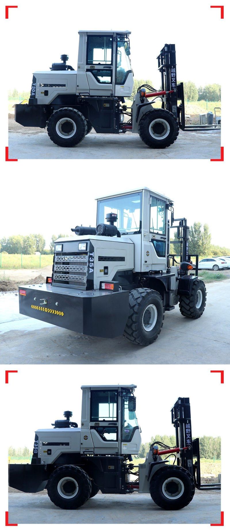 CE Chinese-Made Shandong Diesel Engine Raised 3 Meters Four Drive High Chassis Cross-Country Forklift for Sale