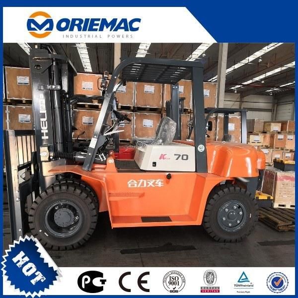Heli Cpcd70 7ton Diesel Forklift with Dual Stage Mast 5meters