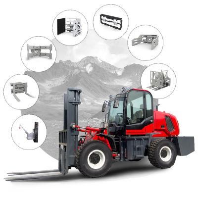 4WD off Road Forklift 3 Ton 3.5 Ton 4 Ton 5 Ton Rough Terrain Forklift with Cabin