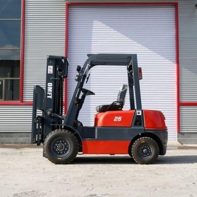 2.5ton 2.5t Diesel Forklift Truck with 4.5m 4500mm Three Stage Full Free Mast Triplex Full Free Mast