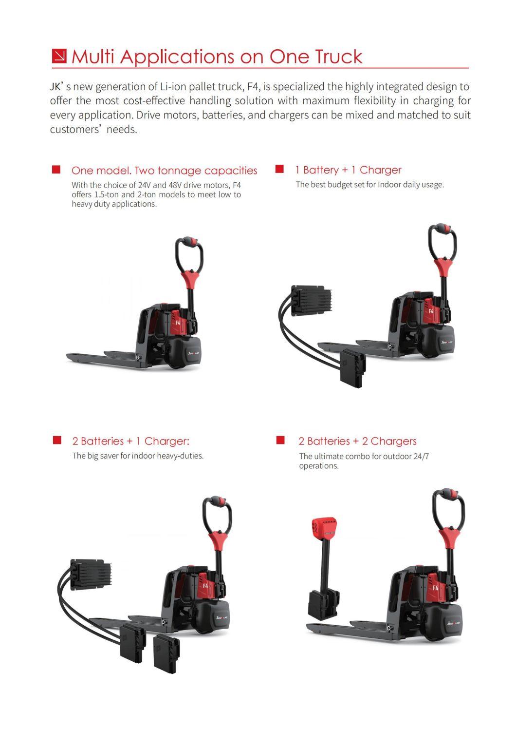 1.5ton Lithium Battery Type Walkie Full Electric AC Powered Pallet Jacks Pallet Truck