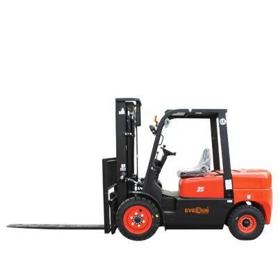 3.5ton Everun Erdf35 Diesel Forklift CE Approved Lifting Truck Forklift with Side Shifer and Free Lift