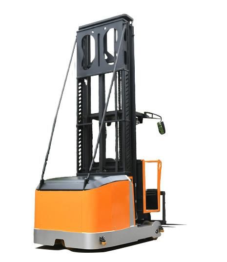 Man-up High Lift 1.5ton Electric Three 3 Way Stacker Forklift Truck for High Rack Warehouse Material Handling