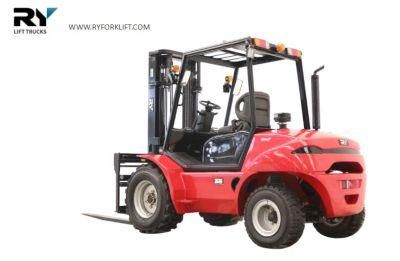 4X2 Rough Terrain Forklift Truck with 100% Differential Lock
