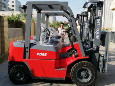 Factory Price Hydraulic 2.5 Ton Diesel Forklift Truck with Optional Attachment