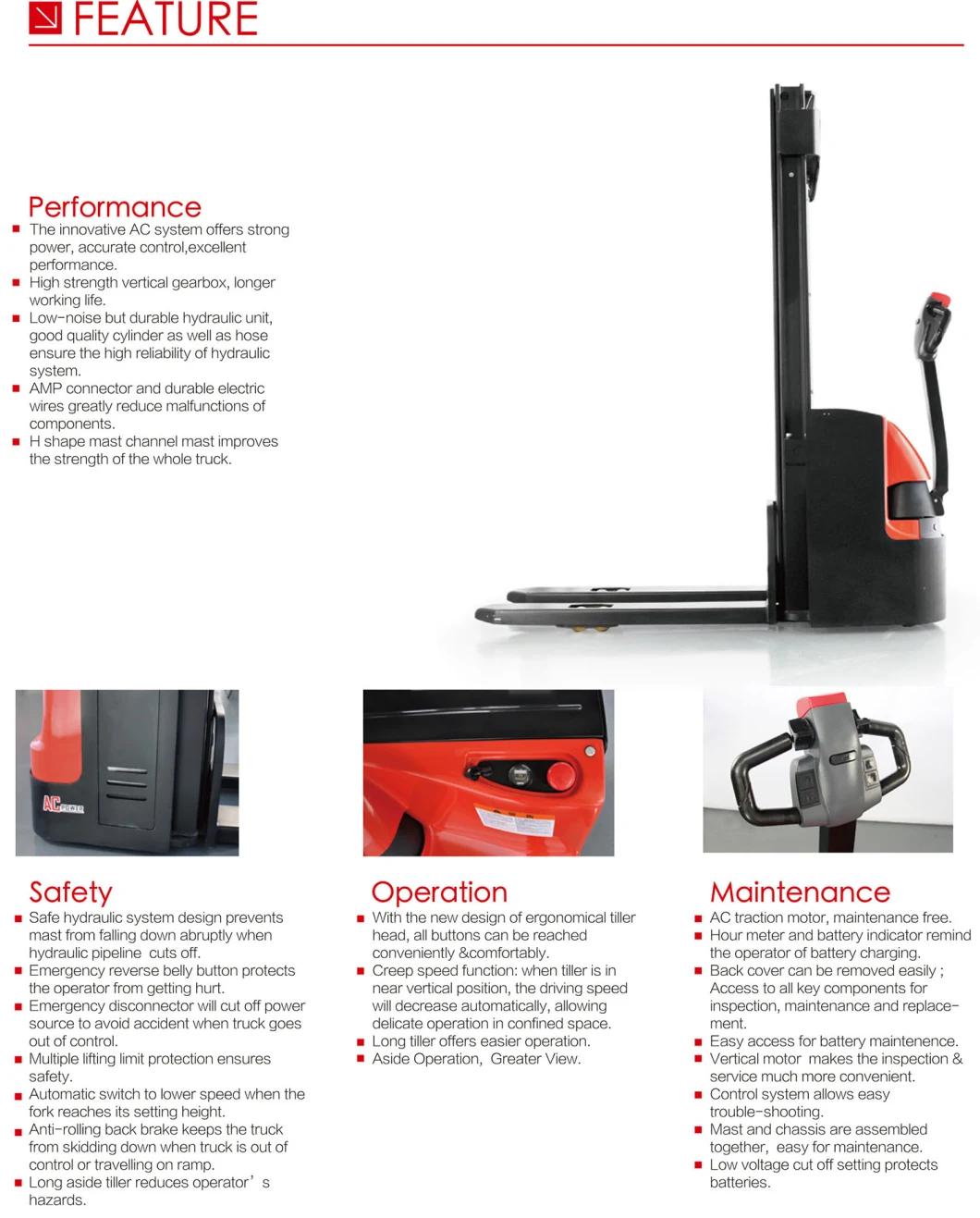 1.4t Strong Power Full AC System Electric Pallet Stacker