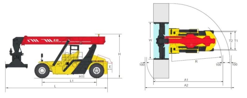 45 Ton Port Reach Stacker Container Reach Stacker Srsc45h2 Reach Stacker for Containers Price