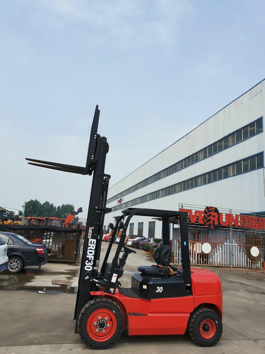 Everun Erdf30 CE Approved Erdf30 3ton Lifting Equipment Diesel Forklift with Imported Japanese Engine