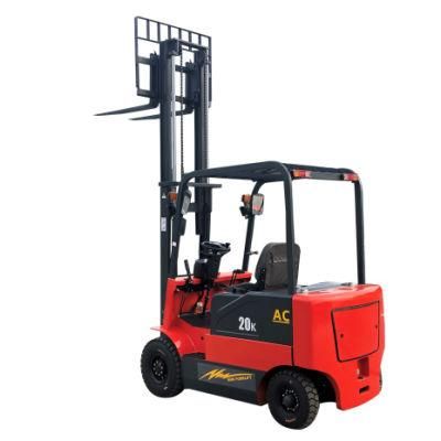 2t 3m Four Wheel Counterbalanced Battery Operated Hydraulic Electric Pallet Forklift Truck Sit Driving Style with CE