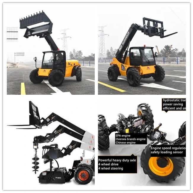 3ton Rough Terrain Forklift Telescopic Wheel Loader Telehandler M630-60