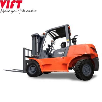 Double Front Wheel 5 Ton Diesel Forklift with Isuzu Engine