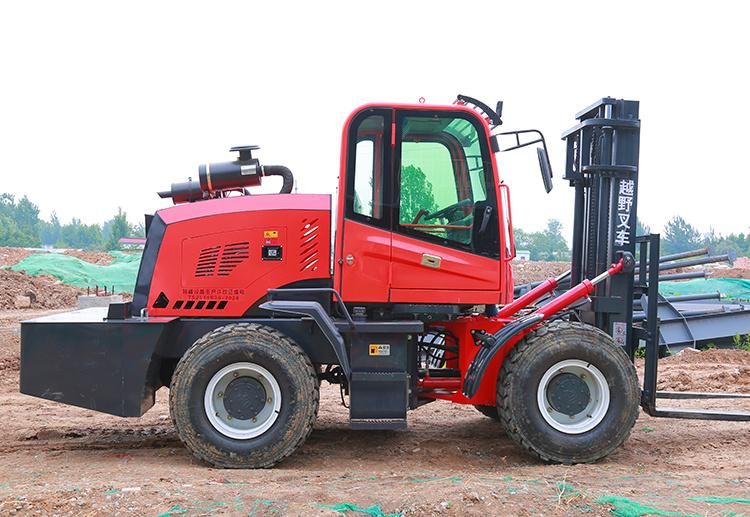 High Load Forklift Propane Articulated Forklifts 4 Wheel Drive Manual Transmission Forklift India List Price