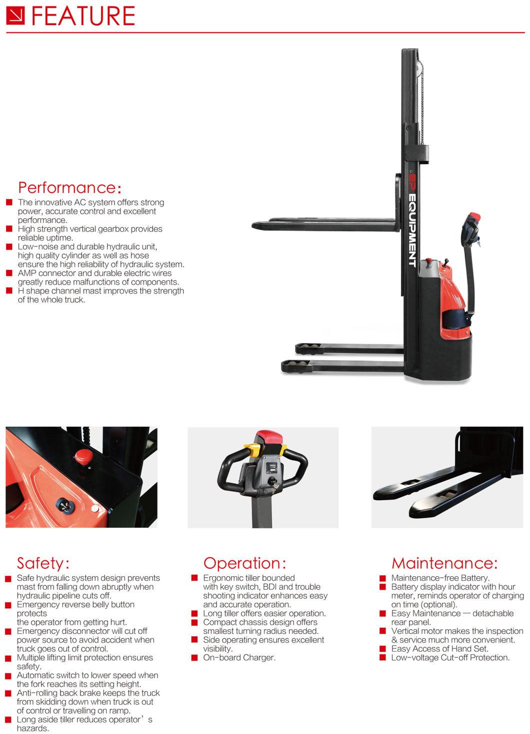 1.5ton Easy Operation Electric Stacker with Low Energy Consumption