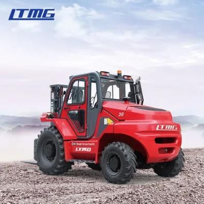 Ltmg 3 Ton 4WD Rough Terrain Diesel Forklift Truck with CE