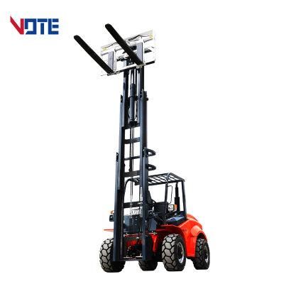 Full-Free 4WD Rough Terrain Diesel Forklift 3 to 5 Ton Small Forklifts Manufacturer