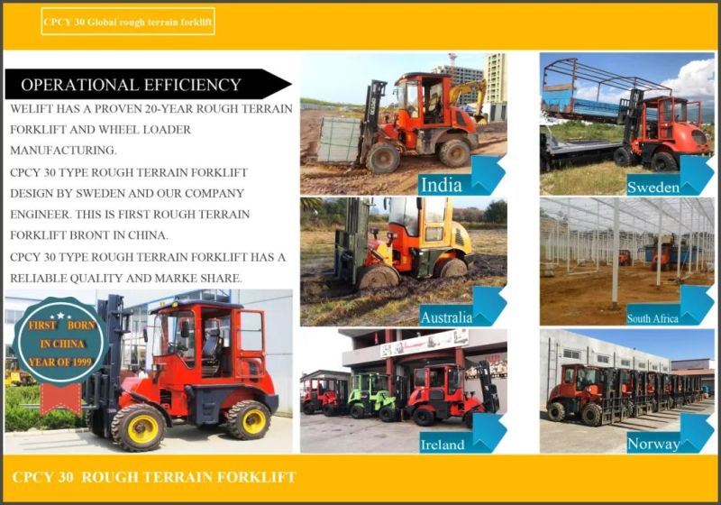 Welift 3.0t Rough Terrain Forklift 4WD off Road Forklift