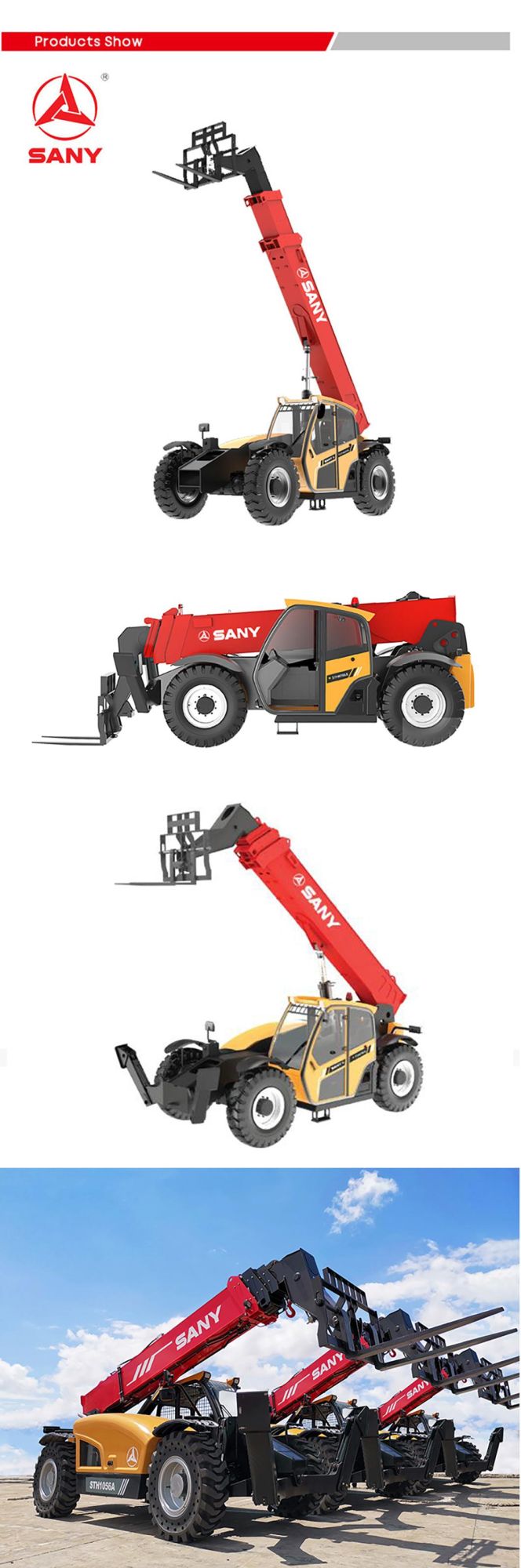 Sany Brands Hot Sale Sth844A Telehandler 13m Forklift Price