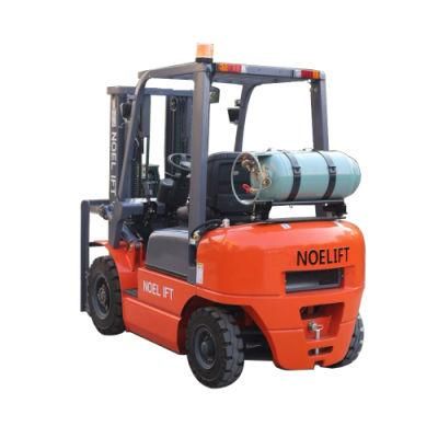 Non-Slip Pedal 3000kgs Dual Fuel Gasoline Gas Nissan Engine Forklift Truck with Propane Tank