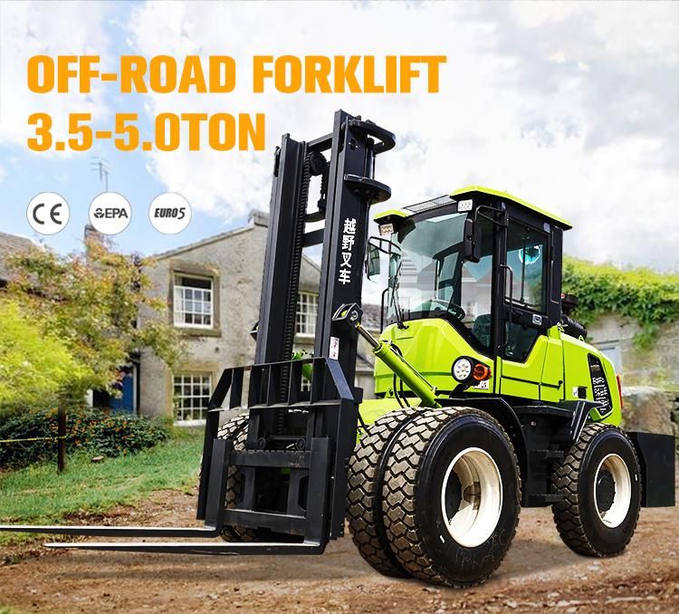 China 4 Wheel Drive Diesel Forklift Price 3 Ton All Terrain Forklift for Cheap Forklifts