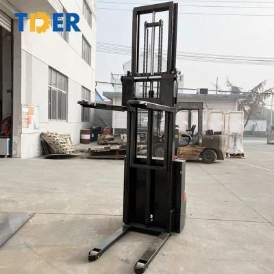 Stand on 1-2 Ton Electric Pallet Stacker for Sale Warehouse