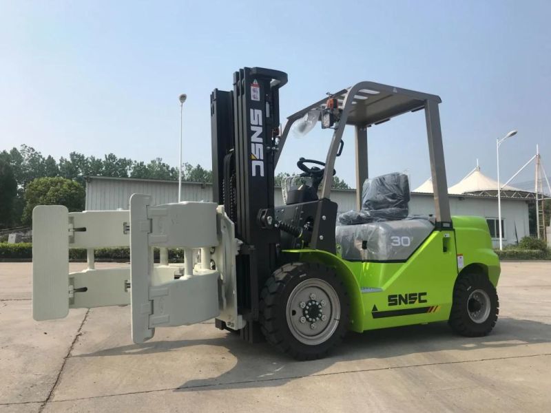 3 Stage Fd30 3 Ton Forklift Dizel Diesel Electric Propane with Rotator Clamp