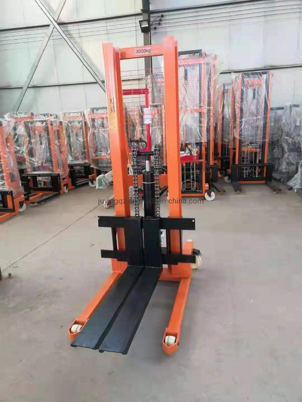 1 Ton 1.6m Lifting Height Hand Operated Stacker Hydraulic Transpallet