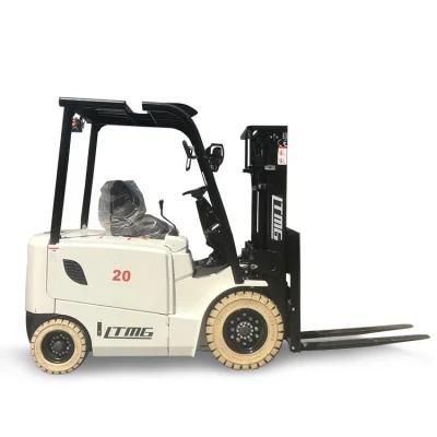 Ltmg Mini 4 Wheels 1 Ton 1.5 Ton 2 Ton Electric Forklift with White Environmental Protection Solid Tire