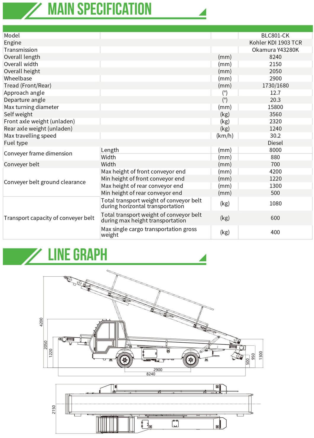Ep Self-Propelled Airport Baggage and Cargo Conveyor Belt Loader