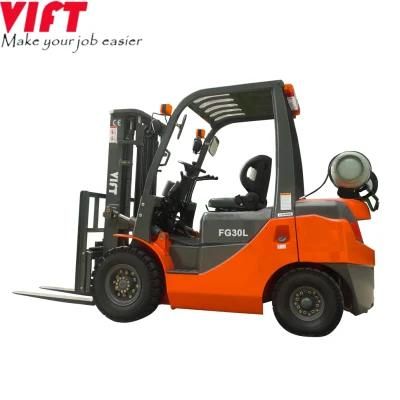 Vift Brand 3 Ton 3.5 Ton Gasoline and Lp Gas Forklift Propane Power with Triplex Container Mast Fork Positioner