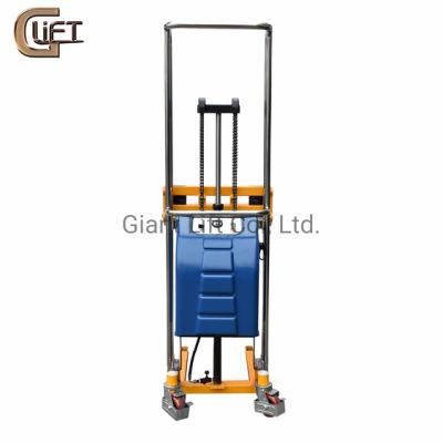 Semi Electric Stacker with Removeble Platform Pallet Lift Fork Stacker Hydraulic Truck with Adjustable Forks (EJ)