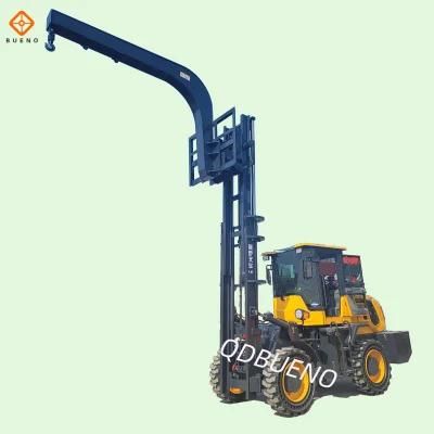 Bueno Brand 3500kg All Terrain Forklift 4X4 4WD off Road Forklift with 4m Lifting Height