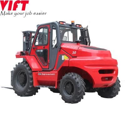 China 3.5ton 4WD All Rough Terrain Forklift, Diesel Forklift, 4 Wheels Drive Forklift Truck, Cpcd35, 2dw Rough Terrain Forklift, Allroad Forklift