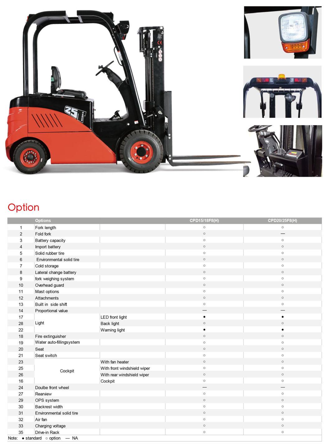 2.5 Ton Excellent Performance Full AC Electric Forklift Truck (CPD25F8)