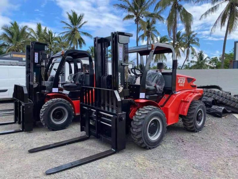 Mammut New Design 2ton 3ton 5ton 4WD All Rough Terrain Forklift with Kubota Engine