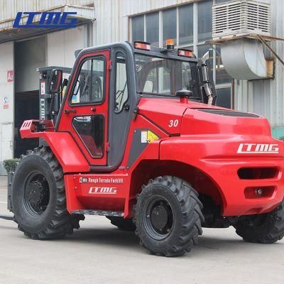 Ltmg New 3t 3.5t 3 Ton Rough Terrain Forklift with Optional Japanese Engine