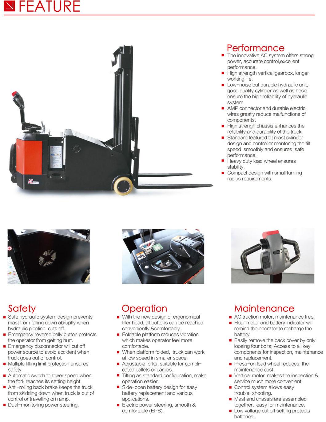 1.5t Counterbalance Stacker for Non-Standardized Pallets Electric Stacker