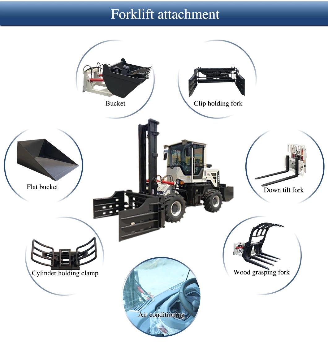 Chinese 4WD All Terrain Forklift 4X4 off-Road Forklift 5 Ton 6 Ton 3.5 Ton 3 Ton Rough Terrain Forklift