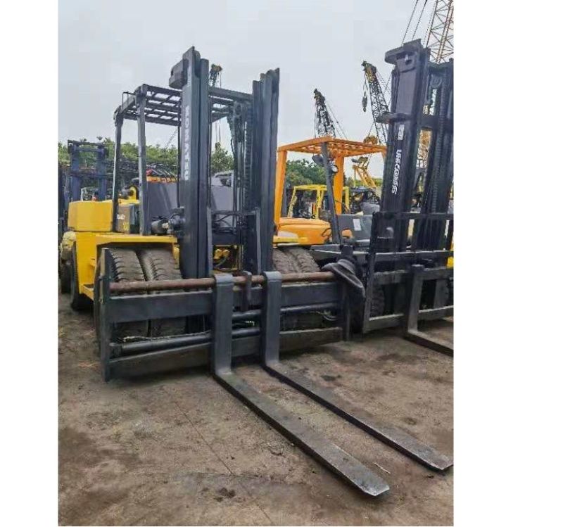 Yellow 10tons Lifting 5m Second Hand Komatsu 100 Used Forklift Japan Komatsu Original Engine 10t Komatsu Fd100 Diesel Forklift in Stock