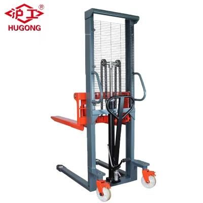 1000kg 1600mm Hydraulic Manual Stacker Hand Forklift