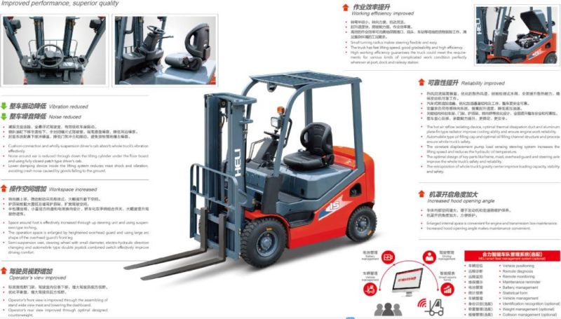 Heli Forklift Truck 1t 1.5t 1.8t Diesel Engine Forklift Truck Price with Ce Certificate