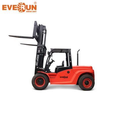 Everun Erdf100 New Good Earthmoving Machinery 10ton Diesel Fuel Forklift