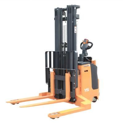 Forklift 1.5 Ton Pedestrian Type Electric Straddle Stacker with Max 5.5m Lifting Height