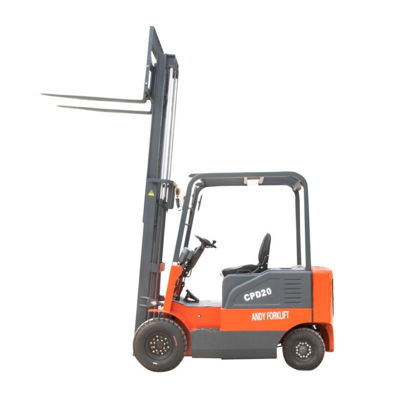 2.0ton 2000kg Lifting Height 3000mm Four Wheel Counter Balanced Mini Electric Forklift Truck