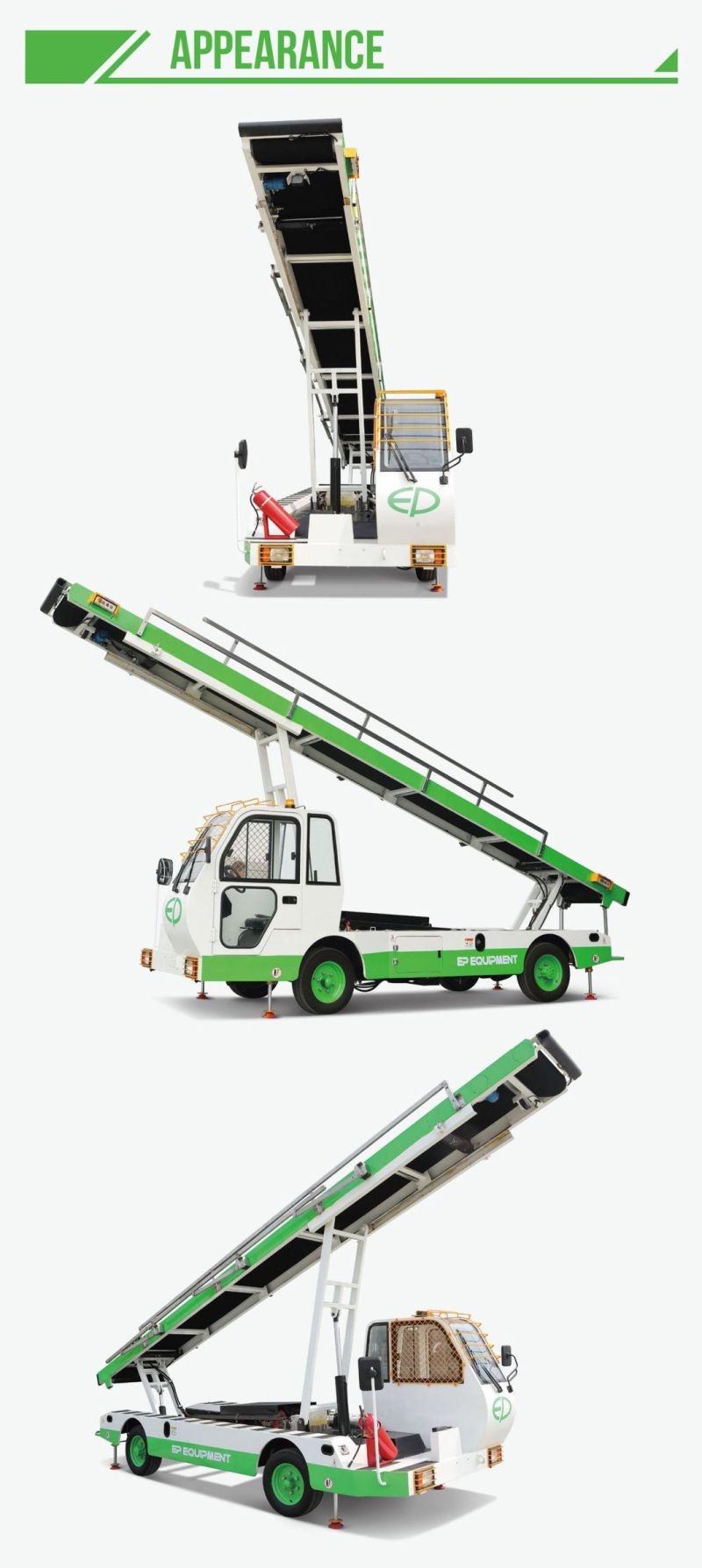 Gse Diesel Engine Powered Airport Light Towable Conveyor Belt Loader
