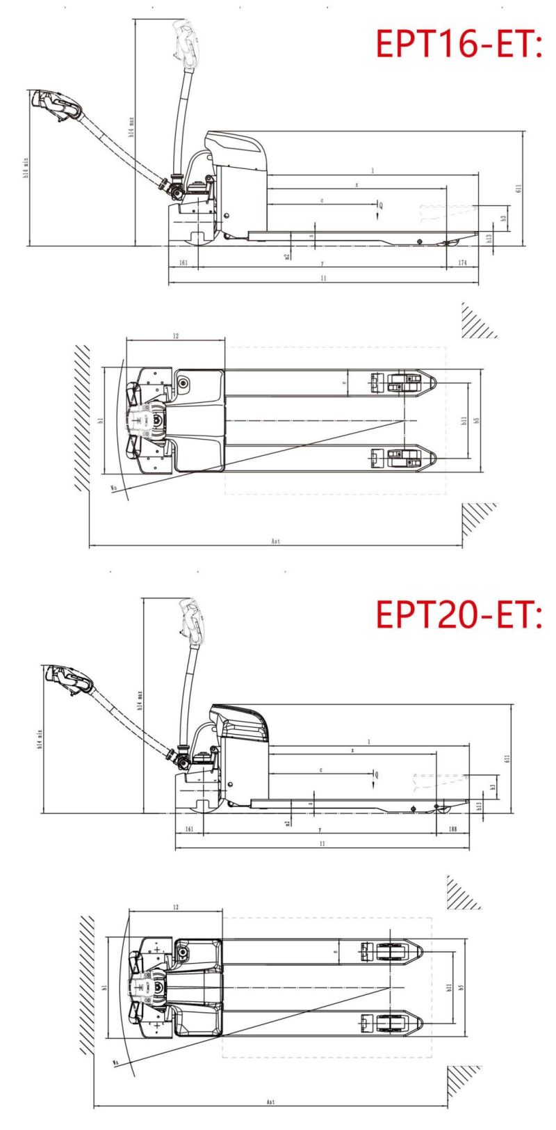 Light Service Weight High Passability Design Electric Pallet Truck
